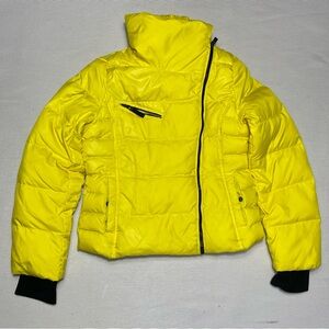 Andrew Marc Boys Girls Bright Yellow Puffer Jacket.High collar Sz M 10/12